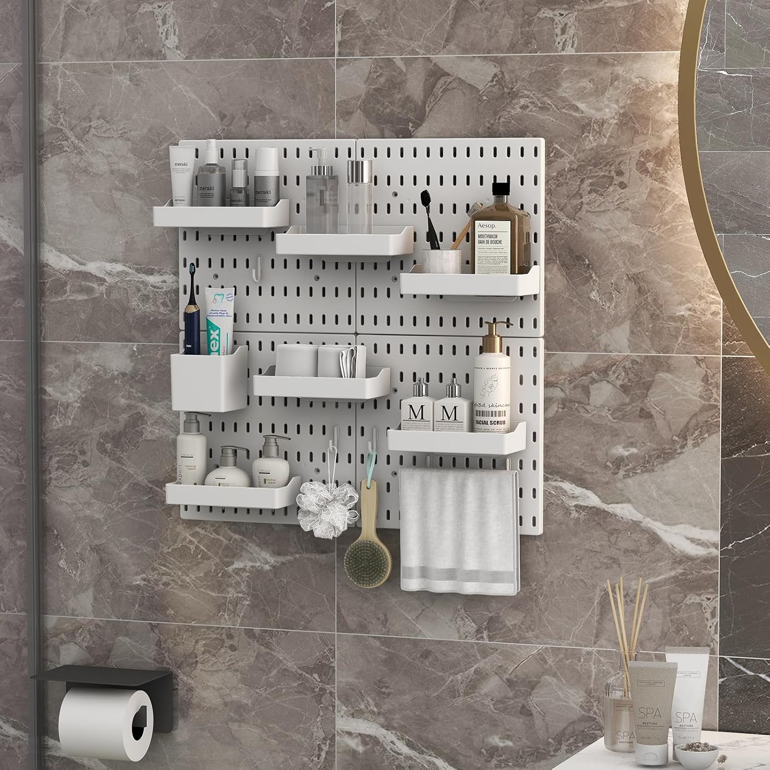 CARLA HOME Pegboard Combination Kit with 4 Pegboards and 18 Accessories Modular Hanging for Wall Organiser - Image 6