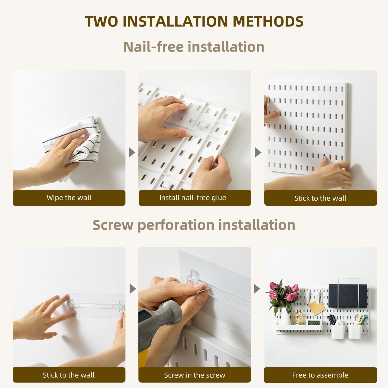 CARLA HOME Pegboard Combination Kit with 4 Pegboards and 18 Accessories Modular Hanging for Wall Organiser - Image 8