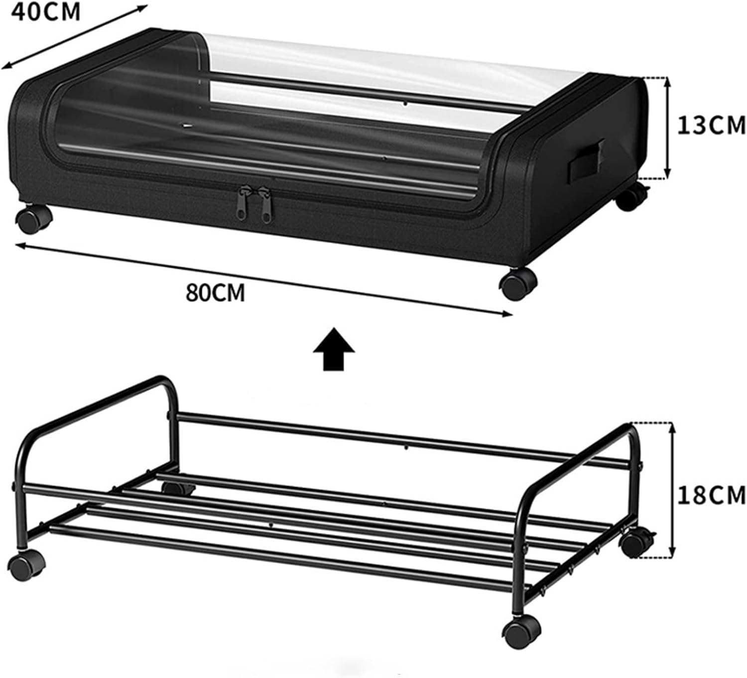 CARLA HOME XXL Under Bed Rolling Storage Containers with 50L Large Capacity and Wheels - Image 9