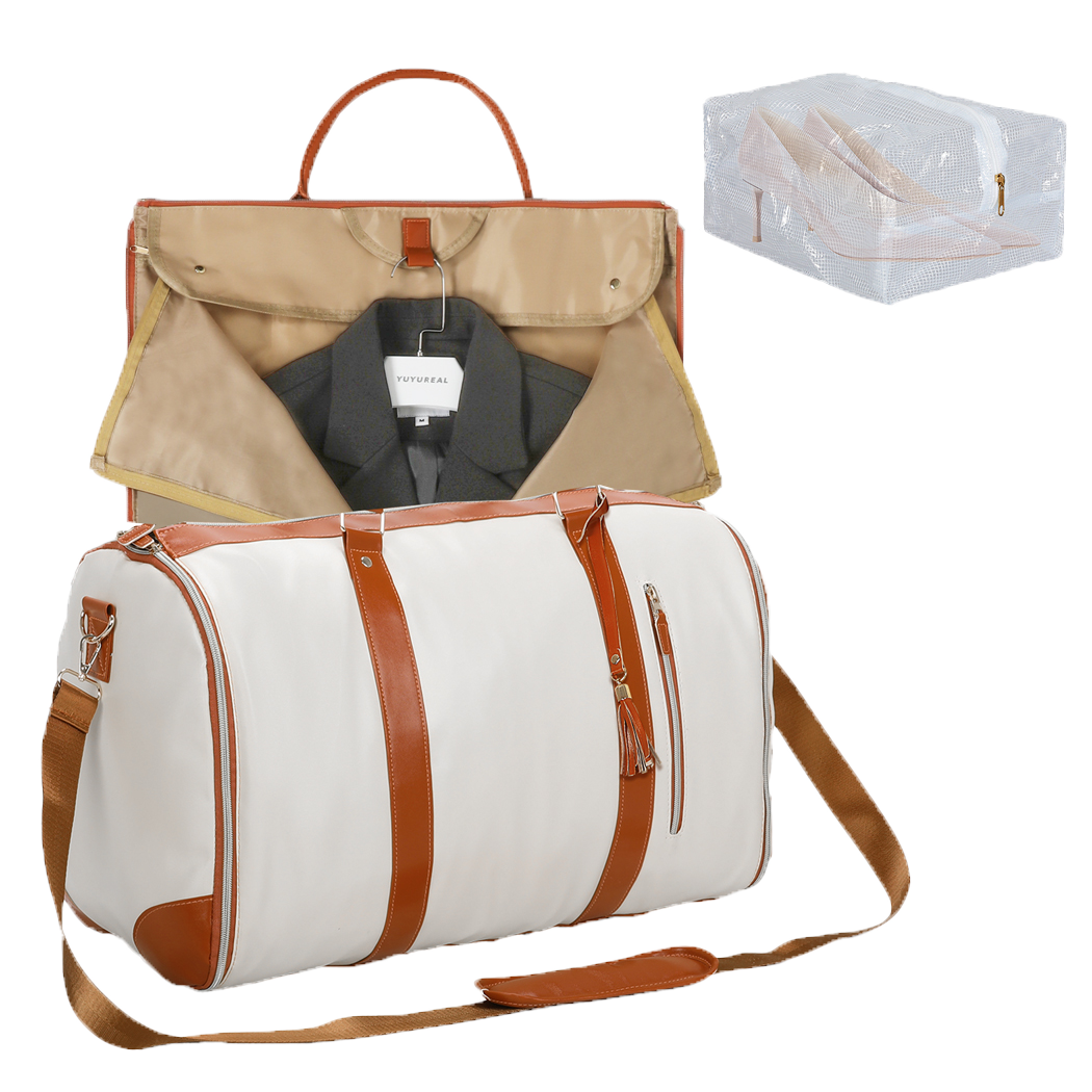 Slimbridge Garment Bags Hanging Suit Duffel Bag Beige - Image 9