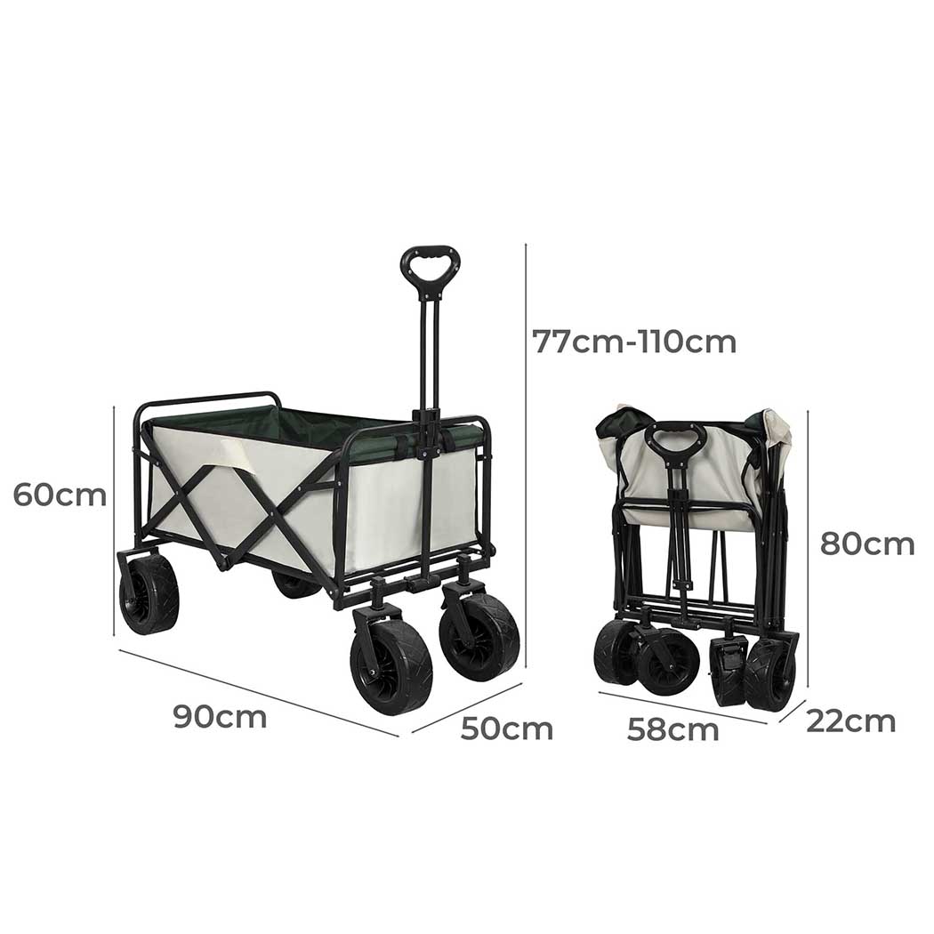 Lambu Garden Camping Trolley Outdoor Beige - Image 3