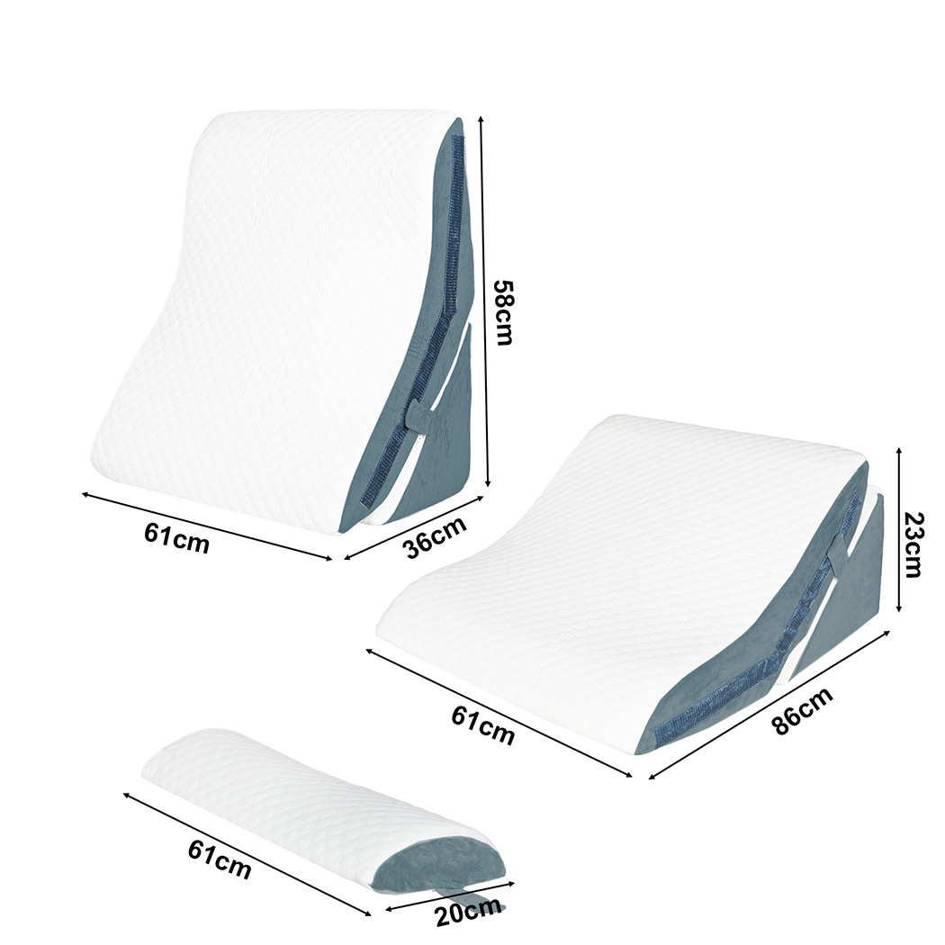 Dreamz 3-in-1 Orthopedic Bed Wedge Pillow Memory Foam Sleep Support Adjustable - Image 3