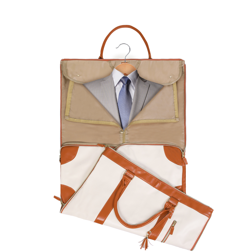 Slimbridge Garment Bags Hanging Suit Duffel Bag Beige - Image 4