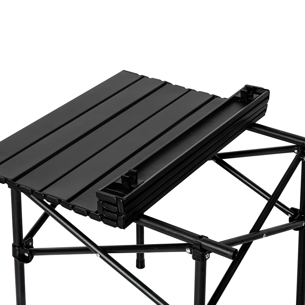 Levede Folding Camping Table Portable Black - Image 4